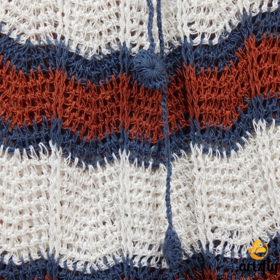 Brown Cotton Crochet Cap Frock