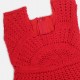 Cotton Crochet Sleeveless Red Frock