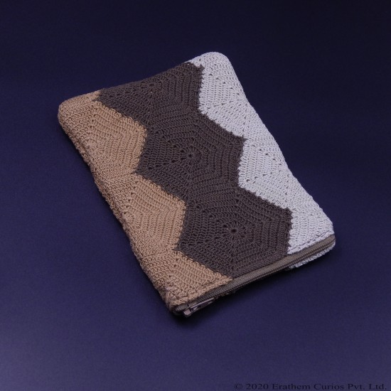 Multi Colour Crochet Cotton Wallet With Zipper