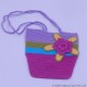 Cotton Crochet Flower Applique Girls Bag