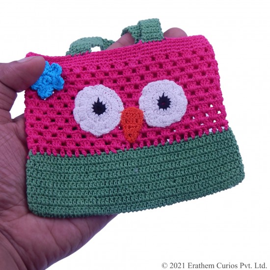 Cotton Knitted Applique Mini Bags For kids