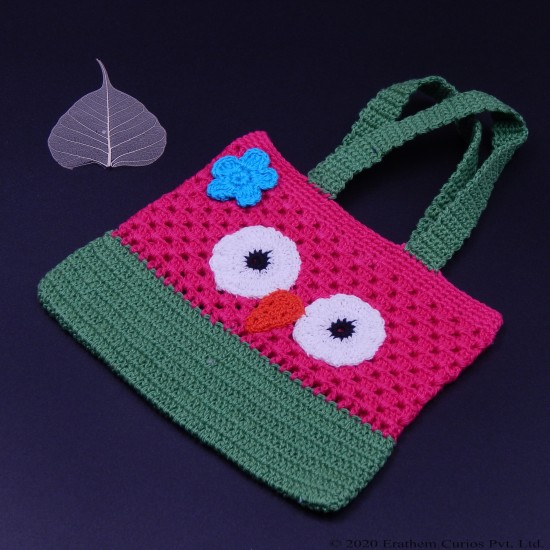Cotton Knitted Applique Mini Bags For kids