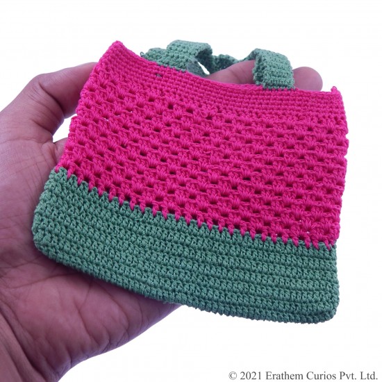 Cotton Crochet Mini Bag For Girls