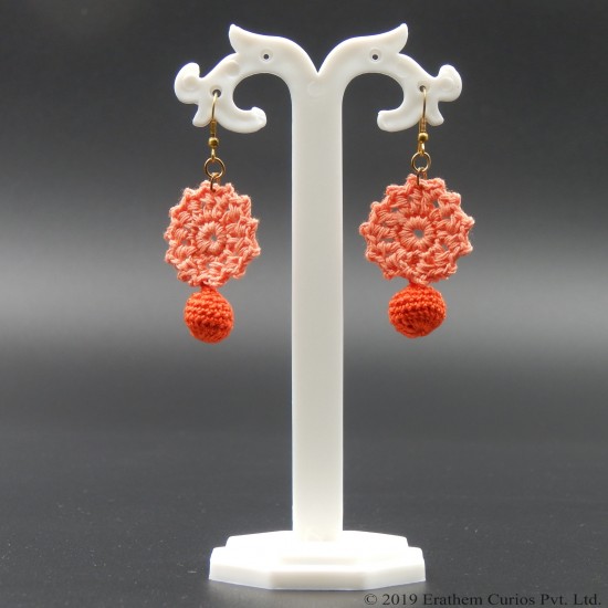 Cotton Crochet Lightweight Floral Drop Earring