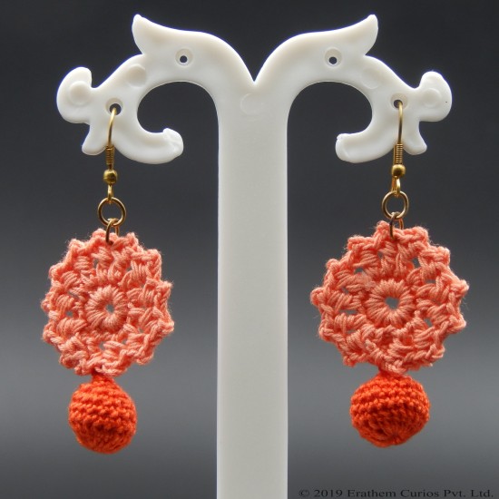 Cotton Crochet Lightweight Floral Drop Earring