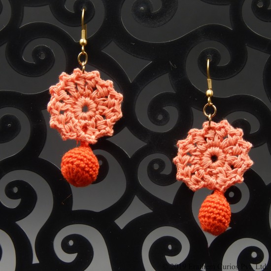 Cotton Crochet Lightweight Floral Drop Earring