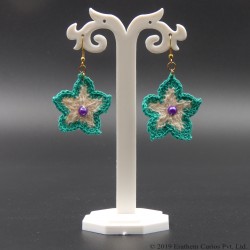 Lightweight Cotton Crochet Floral Drop Earring