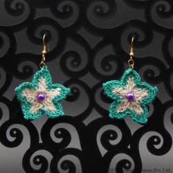 Lightweight Cotton Crochet Floral Drop Earring Lightweight Cotton Crochet Floral Drop Earring