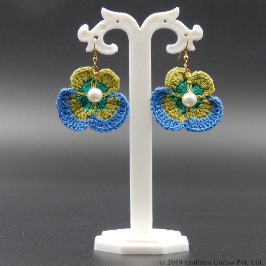 Cotton Crochet Lightweight Butterfly Floral Drop Earring