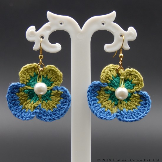 Cotton Crochet Lightweight Butterfly Floral Drop Earring