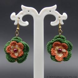 Crochet Cotton Lightweight Floral Drop Earring Crochet Cotton Lightweight Floral Drop Earring