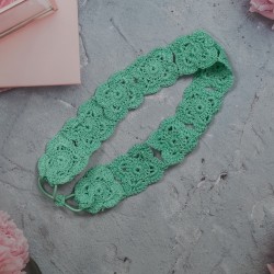 Flower Head Band with Elastic-Aquamarine Flower Head Band with Elastic-Aquamarine