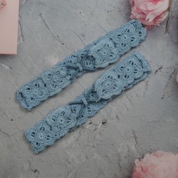Flower Head Band with Elastic-BabyBlue Flower Head Band with Elastic-BabyBlue