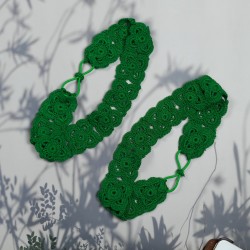 Flower Head Band with Elastic-Green Flower Head Band with Elastic-Green