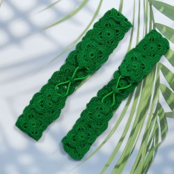 Flower Head Band with Elastic-Green Flower Head Band with Elastic-Green