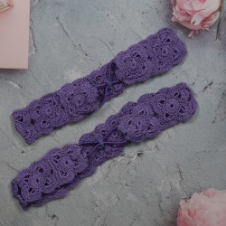 Flower Head Band with Elastic-Violet Flower Head Band with Elastic-Violet