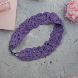 Flower Head Band with Elastic-Violet Flower Head Band with Elastic-Violet
