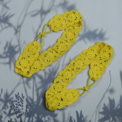 Flower Head Band with Elastic-Yellow Flower Head Band with Elastic-Yellow