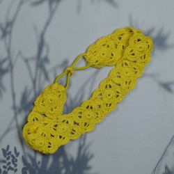 Flower Head Band with Elastic-Yellow Flower Head Band with Elastic-Yellow