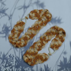 Flower Head Band with Elastic Dual Shade-Brown Flower Head Band with Elastic Dual Shade-Brown