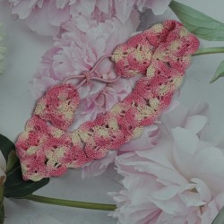 Flower Head Band with Elastic Dual Shade-Pink Flower Head Band with Elastic Dual Shade-Pink
