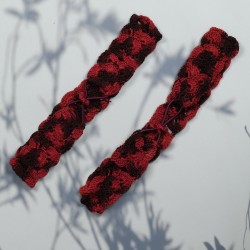Flower Head Band with Elastic Dual Shade-Red Flower Head Band with Elastic Dual Shade-Red