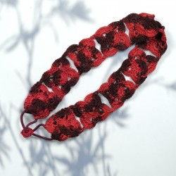 Flower Head Band with Elastic Dual Shade-Red Flower Head Band with Elastic Dual Shade-Red