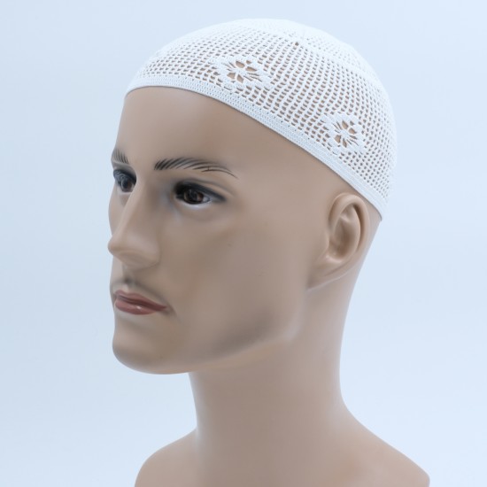Hand Knitted Muslim Kufi Namaz Cotton Topi / Islamic Cap / Men's Koofi Hat