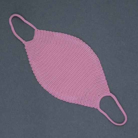 Pink Reusable Cotton Crochet Face Mask With Lining