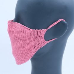 Pink Reusable Cotton Crochet Face Mask With Lining Pink Reusable Cotton Crochet Face Mask With Lining