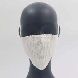 White Reusable Cotton Crochet Face Mask With Lining White Reusable Cotton Crochet Face Mask With Lining