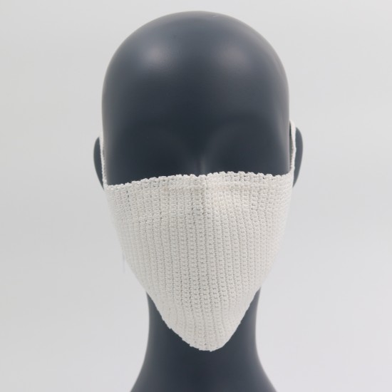 White Reusable Cotton Crochet Face Mask With Lining