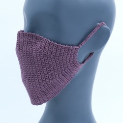 Purple Reusable Crochet Cotton Face Mask With Lining Purple Reusable Crochet Cotton Face Mask With Lining