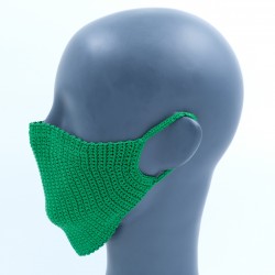 Dark Green Reusable Cotton Crochet Face Mask With Lining Dark Green Reusable Cotton Crochet Face Mask With Lining