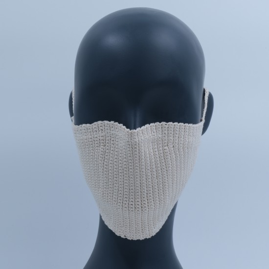 Ivory Reusable Crochet Cotton Face Mask With Lining