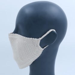 Ivory Reusable Crochet Cotton Face Mask With Lining Ivory Reusable Crochet Cotton Face Mask With Lining