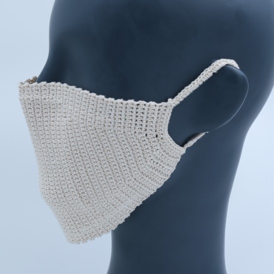 Ivory Reusable Crochet Cotton Face Mask With Lining