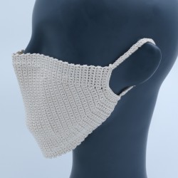 Ivory Reusable Cotton Crochet Face Mask With Lining Ivory Reusable Cotton Crochet Face Mask With Lining