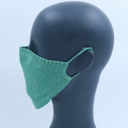 Light Green Reusable Crochet Cotton Face Mask With Lining Light Green Reusable Crochet Cotton Face Mask With Lining
