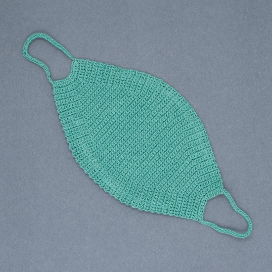 Light Green Reusable Crochet Cotton Face Mask With Lining