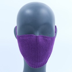 Purple Reusable Cotton Crochet Face Mask With Lining Purple Reusable Cotton Crochet Face Mask With Lining