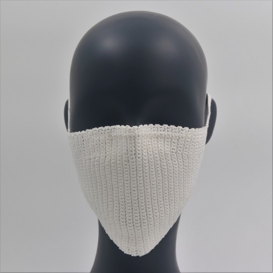 White Reusable Crochet Cotton Face Mask With Lining