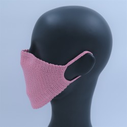 Pink Reusable Crochet Cotton Face Mask With Lining Pink Reusable Crochet Cotton Face Mask With Lining