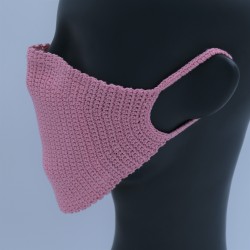 Pink Reusable Crochet Cotton Face Mask With Lining Pink Reusable Crochet Cotton Face Mask With Lining