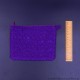 Crochet Cotton Violet Wallet With Zipper and Silk Lining