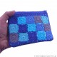 Knitted Cotton Wallet with Multi Color Blue Cyan Gray and Navy Blue