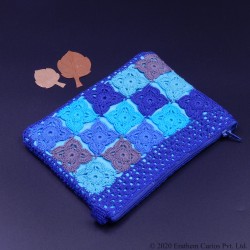 Knitted Cotton Wallet with Multi Color Blue Cyan Gray and Navy Blue Knitted Cotton Wallet with Multi Color Blue Cyan Gray and Navy Blue