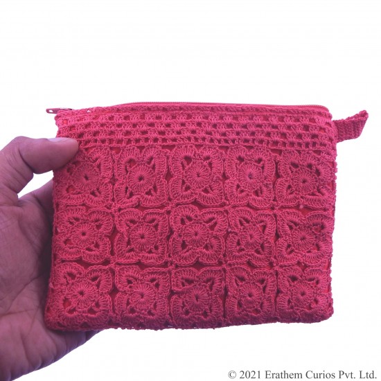 Crochet Cotton Wallet With Zipper