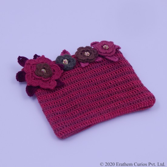 Crochet Cotton Flower Mini Wallet