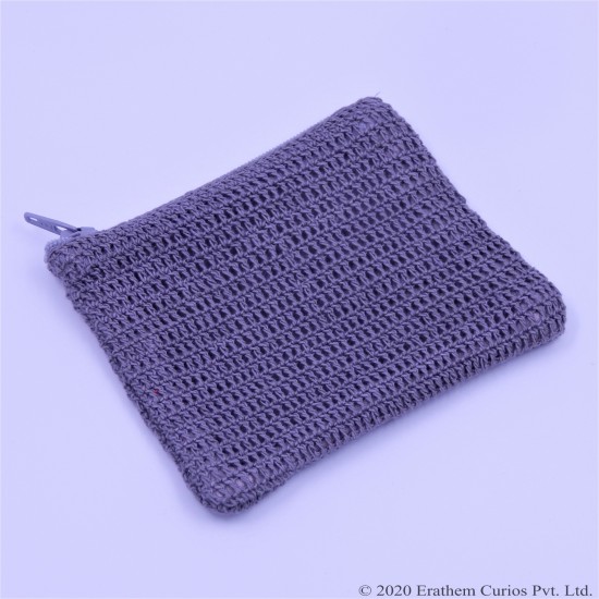 Cotton Crochet Mini Wallet With Zipper